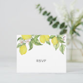Summer lemon RSVP Wedding Briefkaart (Staand voorkant)