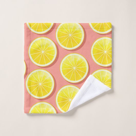 Summer Lemon Slices Pattern Bad Handdoek (Wasdoekje)