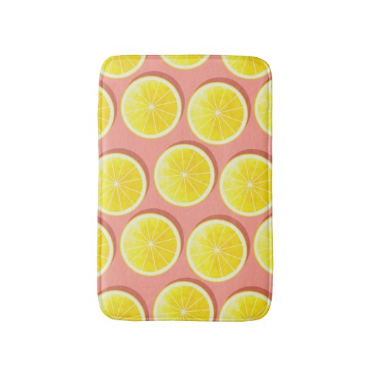 Summer Lemon Slices Pattern Badmat (Voorkant Verticaal)