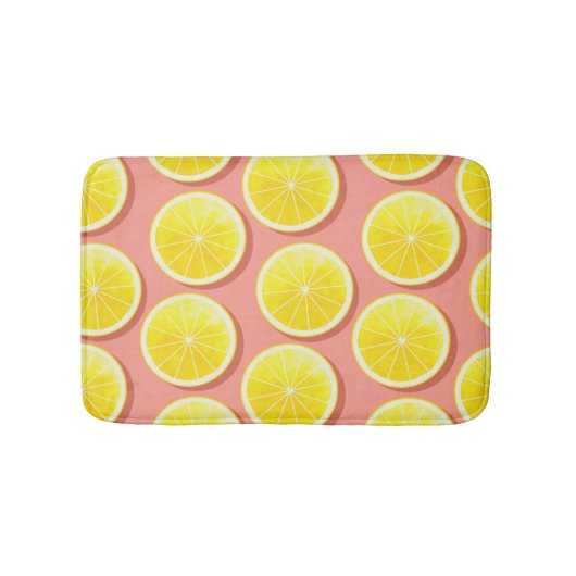 Summer Lemon Slices Pattern Badmat (Voorkant)