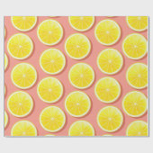 Summer Lemon Slices Pattern Cadeaupapier (Vlak)