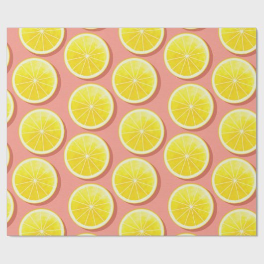 Summer Lemon Slices Pattern Cadeaupapier (Vlak)