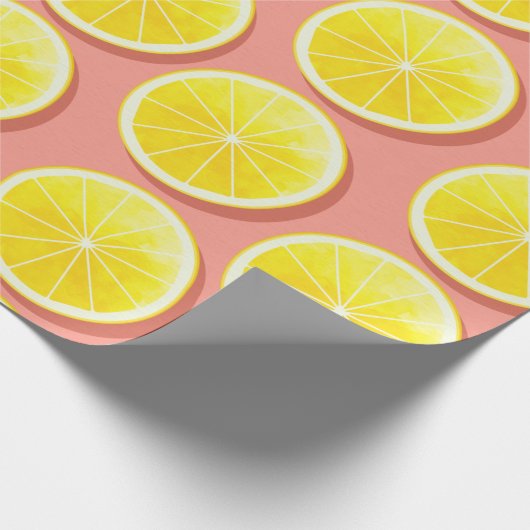 Summer Lemon Slices Pattern Cadeaupapier (Hoek)