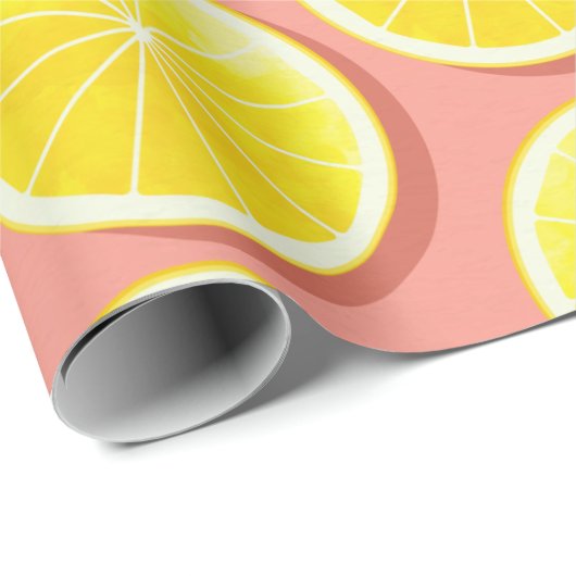 Summer Lemon Slices Pattern Cadeaupapier (Rol Hoek)
