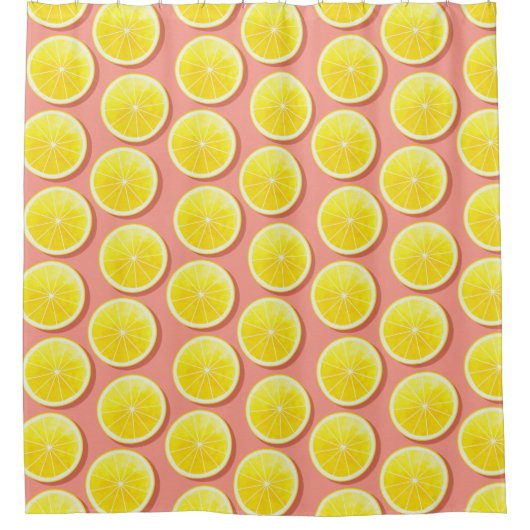 Summer Lemon Slices Pattern Douchegordijn (Voorkant)