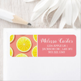 Summer Lemon Slices Pattern Etiket