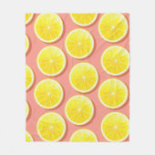 Summer Lemon Slices Pattern Fleece Deken (Voorkant)