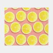 Summer Lemon Slices Pattern Fleece Deken (Voorkant (Horizontaal))