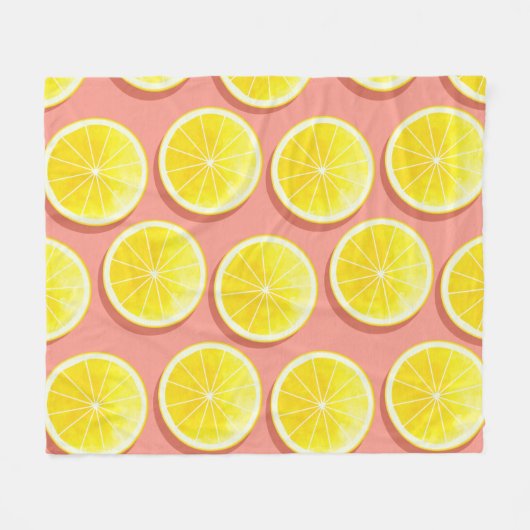 Summer Lemon Slices Pattern Fleece Deken (Voorkant (Horizontaal))