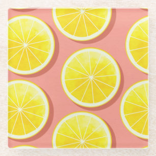 Summer Lemon Slices Pattern Glazen Onderzetter
