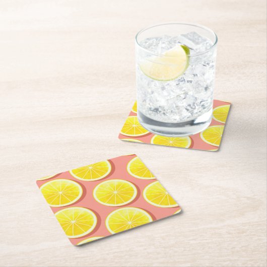 Summer Lemon Slices Pattern Kartonnen Onderzetters (Insitu)