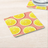 Summer Lemon Slices Pattern Kartonnen Onderzetters (Schuin)