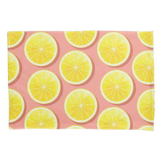 Summer Lemon Slices Pattern Kussensloop (Voorkant)
