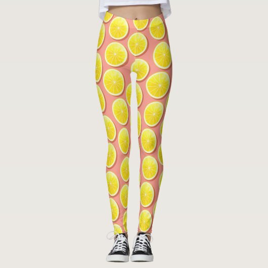 Summer Lemon Slices Pattern Leggings (Voorkant)