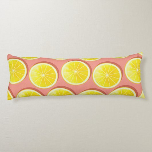 Summer Lemon Slices Pattern Lichaamskussen (Achterkant)