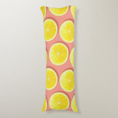 Summer Lemon Slices Pattern Lichaamskussen (Voorkant Verticaal)