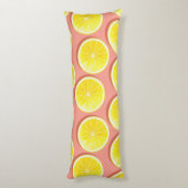 Summer Lemon Slices Pattern Lichaamskussen (Achterkant (Verticaal))