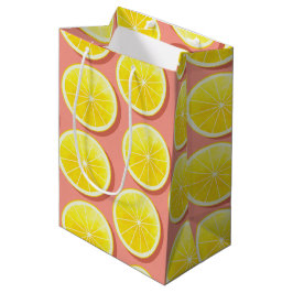 Summer Lemon Slices Pattern Medium Cadeauzakje