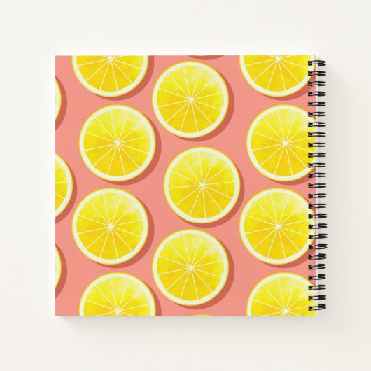Summer Lemon Slices Pattern Notitieboek (Achterkant)