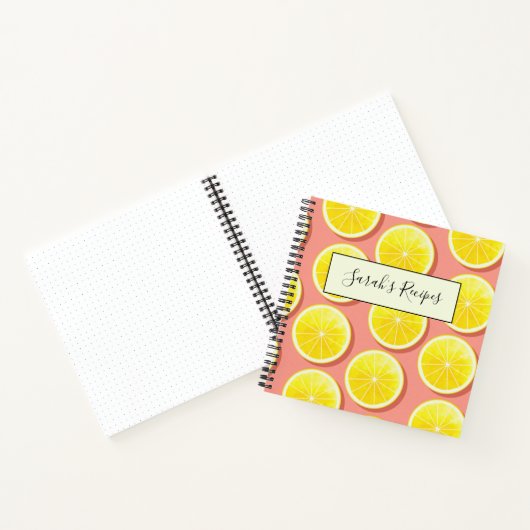 Summer Lemon Slices Pattern Notitieboek (Binnen)
