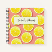 Summer Lemon Slices Pattern Notitieboek (Voorkant)