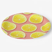 Summer Lemon Slices Pattern Papieren Bordje (Gekanteld)