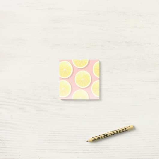 Summer Lemon Slices Pattern Post-it® Notes (Op bureau)
