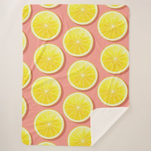 Summer Lemon Slices Pattern Sherpa Deken (Voorkant)