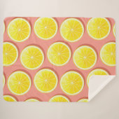 Summer Lemon Slices Pattern Sherpa Deken (Voorkant (horizontaal))