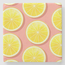 Summer Lemon Slices Pattern Stenen Onderzetter
