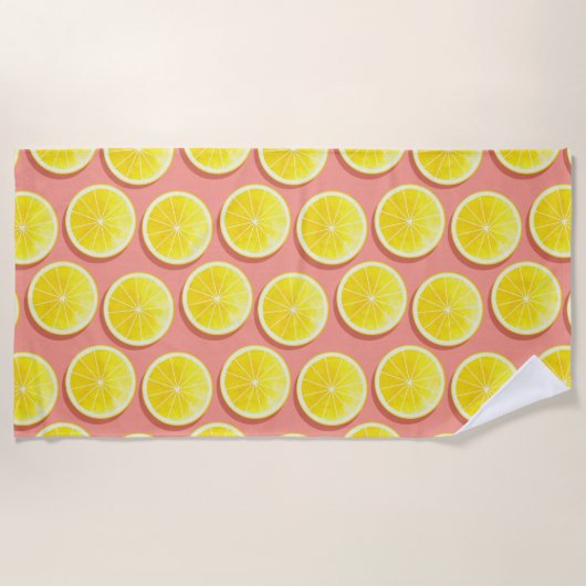 Summer Lemon Slices Pattern Strandlaken (Voorkant)
