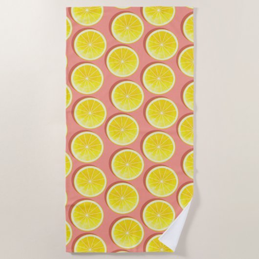 Summer Lemon Slices Pattern Strandlaken (Voorkant)