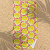 Summer Lemon Slices Pattern Strandlaken