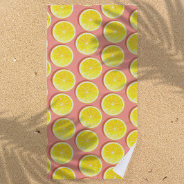 Summer Lemon Slices Pattern Strandlaken
