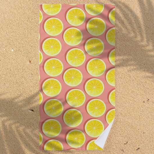 Summer Lemon Slices Pattern Strandlaken