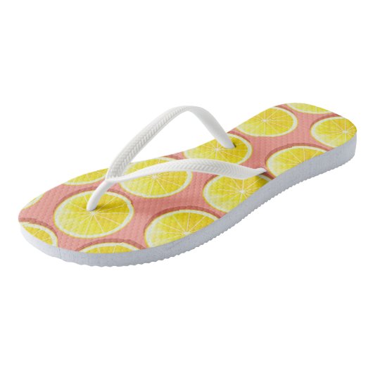 Summer Lemon Slices Pattern Teenslippers (Schuin)