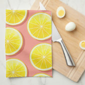 Summer Lemon Slices Pattern Theedoek (Quarter Fold)