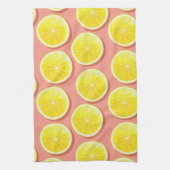 Summer Lemon Slices Pattern Theedoek (Verticaal)