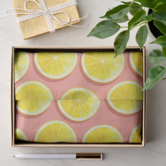 Summer Lemon Slices Pattern Tissuepapier (Geschenk)
