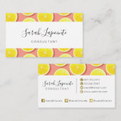 Summer Lemon Slices Pattern Visitekaartje (Voorkant / Achterkant)