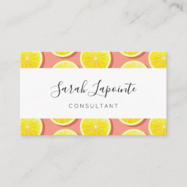 Summer Lemon Slices Pattern Visitekaartje