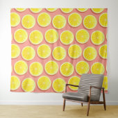 Summer Lemon Slices Pattern Wandkleed (In Situ (horizontaal))