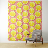 Summer Lemon Slices Pattern Wandkleed (In situ)