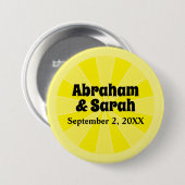 Summer Lemon Wedding Ronde Button 7,6 Cm (Voorkant /achterkant)