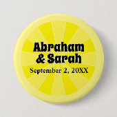 Summer Lemon Wedding Ronde Button 7,6 Cm (Voorkant)