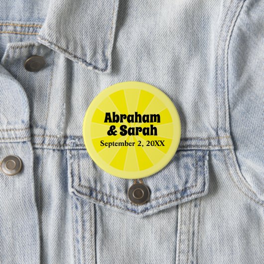 Summer Lemon Wedding Ronde Button 7,6 Cm (In situ)
