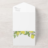 Summer lemon Wedding Seal and Send All In One Uitnodiging (Buitenkant)