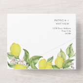 Summer lemon Wedding Seal and Send All In One Uitnodiging (Achterkant)