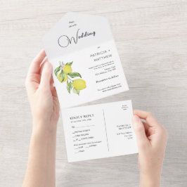 Summer lemon Wedding Seal and Send All In One Uitnodiging