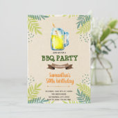 Summer lemonade bbq verjaardagsuitnodiging kaart (Staand voorkant)